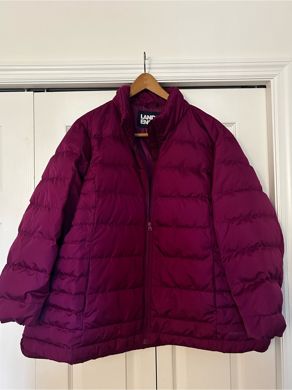 Lands' End Women's Puffer Jacket in Plum (2XP)